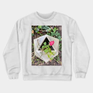 gmtrx seni lawal 432 mm concrete icosahedron with rose Crewneck Sweatshirt